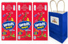 Big TOP DEALS USA Nerds Rope Rainbow Candy, 3 Boxes, 72 Individually Wrapped Ropes Each, Sweet Crunchy Candy, Soft Chewy Center, with Blue Gift Bag