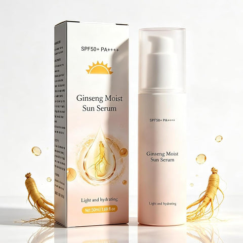 Clear Face Sunscreen SPF 50 - Ginseng Moist Sun Serum Facial Sunscreen with No White Cast, Lightweight & Non-Greasy Formula for Daily Wear, Travel Size Sunscreen for All Skin Types (1 Pack)
