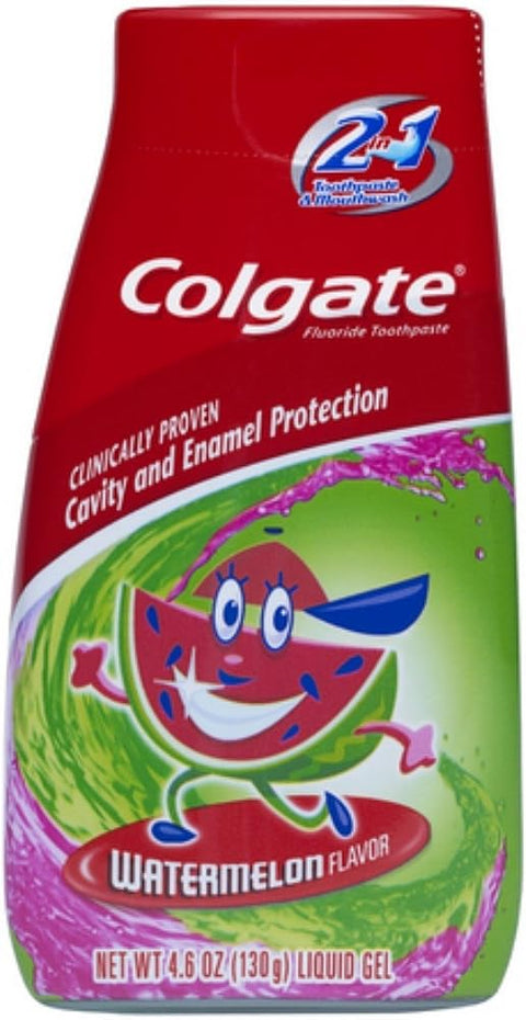 Colgate Kids 2-in-1 Toothpaste and Mouthwash Watermelon 4.60 oz (Pack of 5)