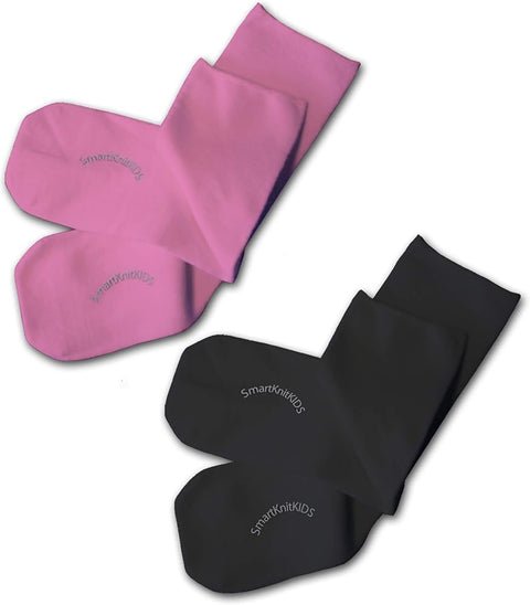 Moret Kids Girls' Ballet and Dance Single Pack Footed Tights - Combination Pack (Pink, Black & White) - Ultra Soft Stretchy Opaque Tights, Large
