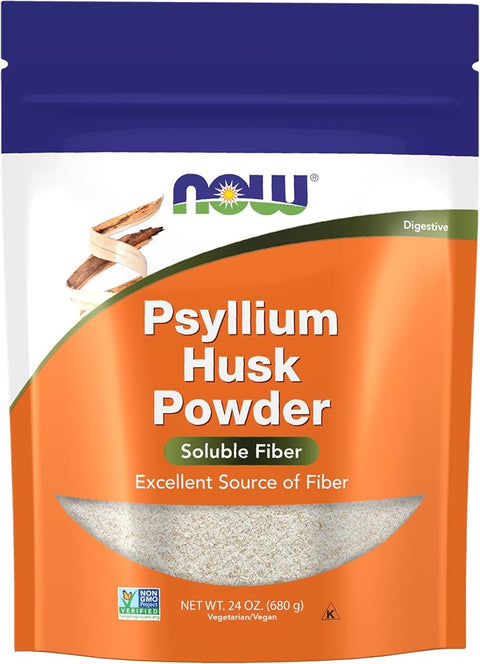 NOW Supplements, Psyllium Husk Powder, Soluble Fiber, 24-oz