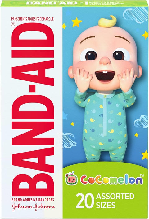 BAND-AID Brand Adhesive Bandages, Moonbug CoComelon, Assorted Sizes, 20 Ct