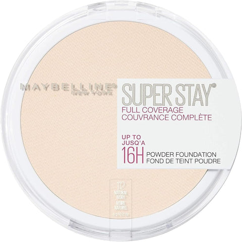 Maybelline Super Stay Full Coverage Powder Foundation Makeup, Up to 16 Hour Wear, Soft, Creamy Matte Foundation, Natural Ivory, - Face Makeup - Beauty