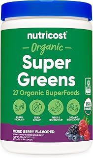 Nutricost Organic Super Greens Powder (Mixed Berry Flavor) 30 Servings