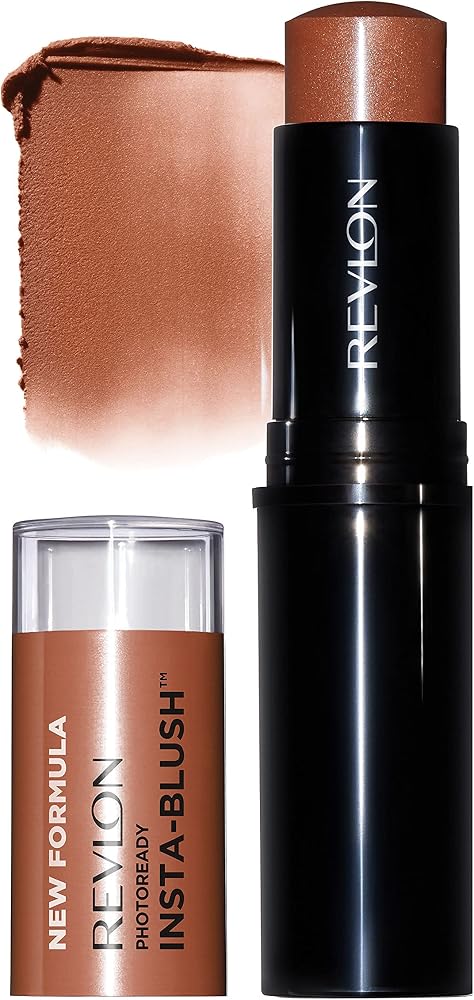 Revlon Blush Stick, PhotoReady Insta-Blush Face Makeup with Cream to Powder Formula, High Impact Color, Moisturizing Creamy Formula, Nude Kiss