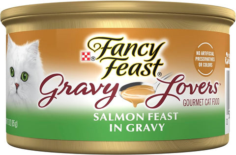 Fancy Feast Purina Gravy Lovers Salmon Feast Wet Cat Food (24) 3oz Cans