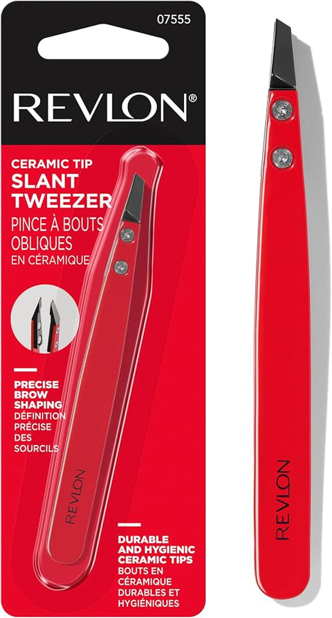 Revlon Ceramic Slant Tip Tweezer, Red, 1 Count