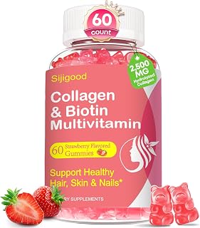 Collagen Peptides Gummies for Women & Men, Multi Collagen Type I,II,III,V,X