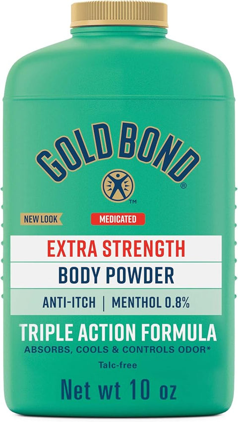 Gold Bond Medicated Powder, Talc-Free Body Powder, Extra Strength, 10 oz - Personal Care