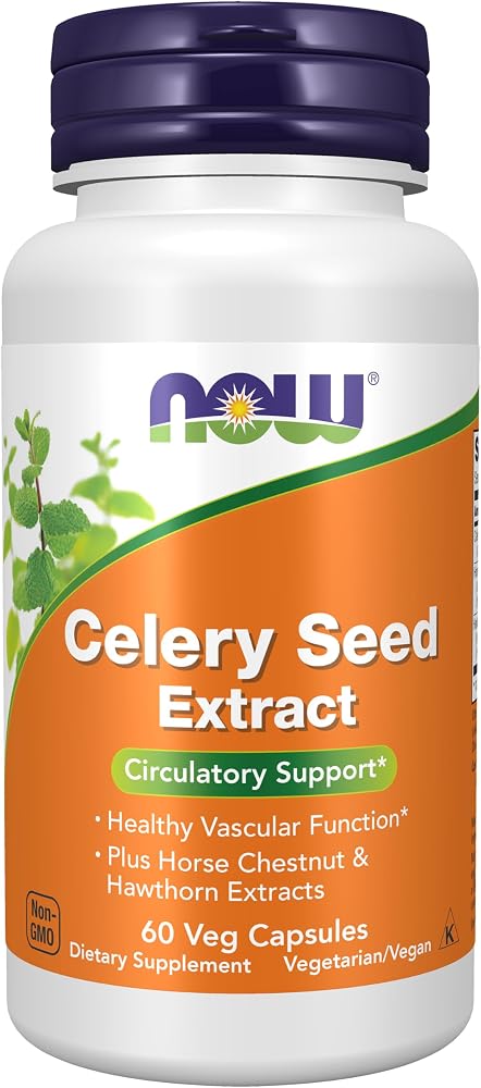 NOW Supplements, Celery Seed Extract with Horse Chestnut, 60 Veg Caps