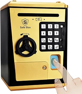 Kids Safe Bank with Fingerprint Password Talking Money Bank for Real Money Cool Stuff Gift for 5-14 Years Old Boys Girls