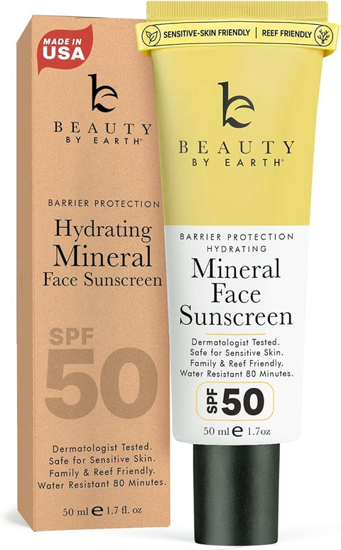 Mineral Face Sunscreen SPF 50 - Non-Nano Zinc Oxide, No Chemical Filters - Personal Care