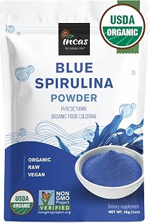 Incas USDA Organic Blue Spirulina Powder Phycocyanin Food Coloring 1 Oz