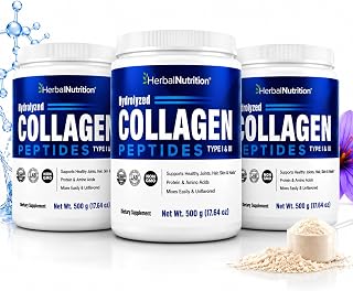 Ultra Pure Collagen Peptides Powder Hydrolyzed Grass Fed 500mg 3 Containers