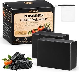 Charcoal Soap, Charcoal Soap Bar & Persimmon for Body Odor, 2 Bars - Personal Care