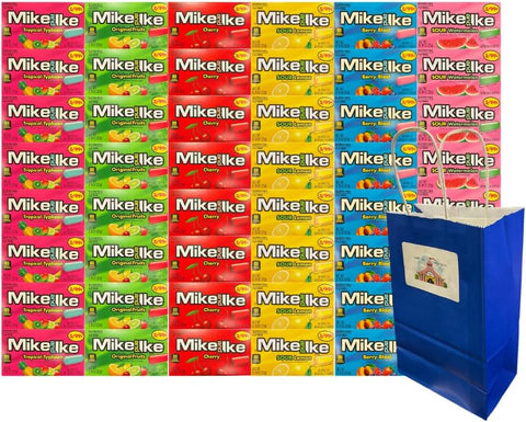 Candy Assorted Flavor Mike And Ike, 6 Flavor, Tropical Typhoon, Berry Blast, Cherry, Sour Watermelon, Sour Lemon, Original Fruits, 8 Each Flavor, 0.78 Oz, 48 Pack