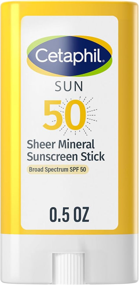 Cetaphil Sheer Mineral Sunscreen Stick, Face & Body, SPF 50, 0.5oz - Personal Care