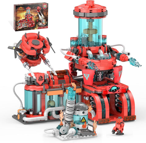 City Fire Station Building Set, Space Fire Station with Spaceship, Compatible with Lego, 919PCS Creative Construction Building Blocks Toys for Boys Kids Age 6-12, Ideal Gifts for Birthday Christmas