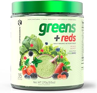 Forzagen Vegan Greens & Reds Superfood Powder - Organic Super Greens Powder | Premium Veggie Powder Supplement | 35 Servings Reds and Greens Superfood Powder