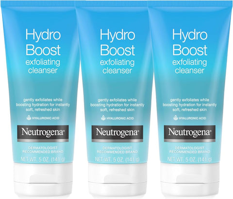 Neutrogena Hydro Boost Exfoliating Facial Cleanser Scrub, 5 oz, 3 Pack - Personal Care