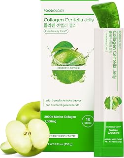 FOODOLOGY Coleology Collagen Centella Jelly, Gree Apple Flavor, 10 Sticks