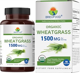 Organic Wheatgrass 1500mg, 45 Servings, Vegetarian, Gluten Free, 90 Vegetarian Tablets
