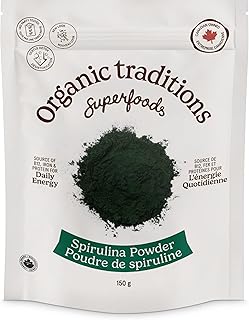 Organic Traditions Spirulina Algae Powder, Green Superfood Blend, 5.3oz