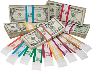BankSupplies Assorted Money Bands 1000 Straps Each Denomination Self Sealing Bill Straps Color Coded