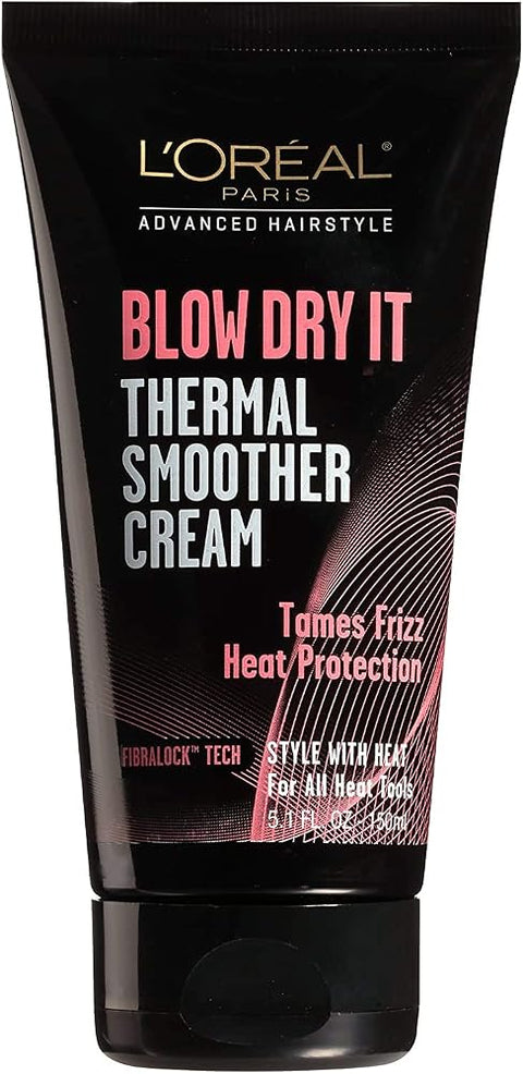 L'Oreal Paris Advanced Hairstyle Blow Dry It Thermal Smoother Cream, 5.1 Ounce - Personal Care