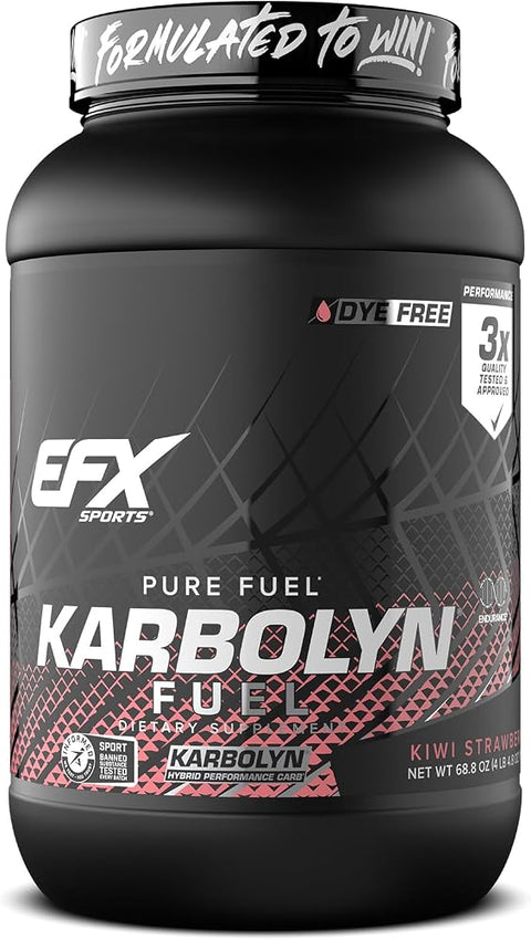 EFX Sports Karbolyn Fuel | Fast-Absorbing Carbohydrate Powder | Carb Load, Sustained Energy, Quick Recovery | Stimulant Free | 36 Servings (Kiwi Strawberry)