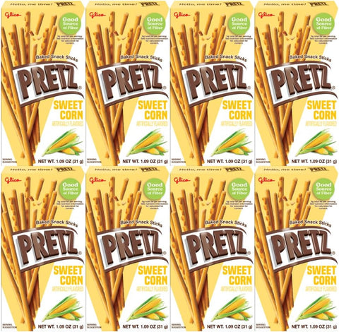 Baked Snack Sticks Sweet Corn Flavor, Crunchy & Savory Treats for Kids & Adults, Convenient 1.09 oz Individual Packs, 8-Pack, Perfect On-the-Go Snack