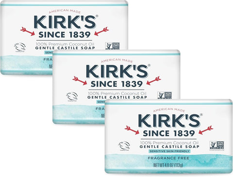 Kirks Soap Bar Castile Fragrance Free, 4 Ounce - Personal Care