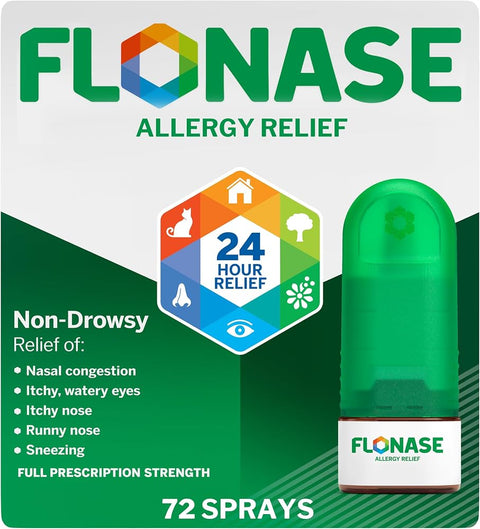 Flonase Allergy Relief Nasal Spray Fluticasone Propionate, 72 Sprays