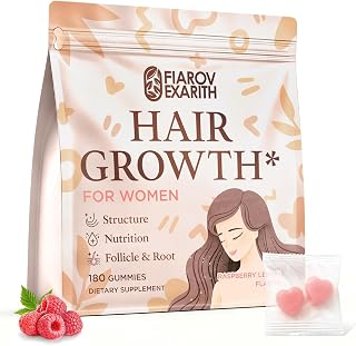 Hair Growth Gummies for Women, Biotin, Collagen, Raspberry Lemon, 180ct