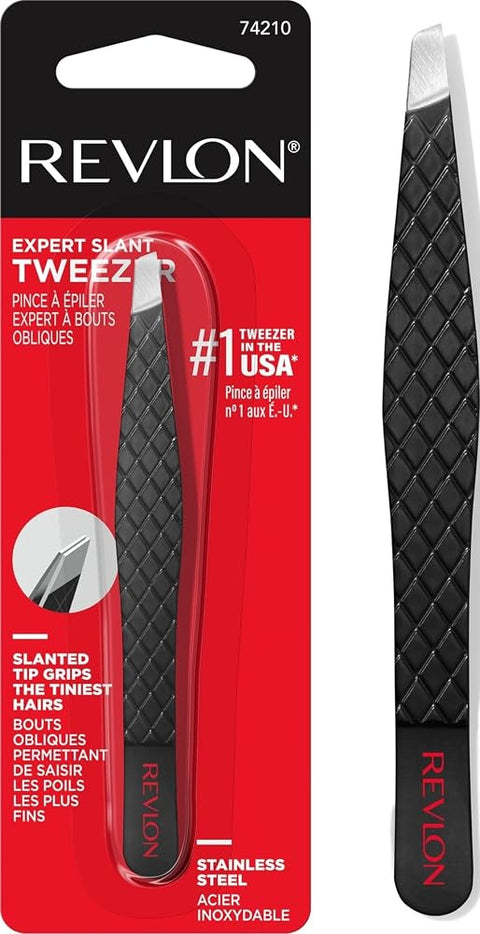 Revlon Expert Slant Tip Tweezer, Black, 1 Count - Personal Care