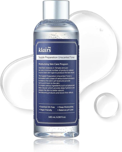 Dearklairs Unscented Toner | Hyaluronic Acid Korean Toner for Sensitive Skin, Skin Flooding & High-Active Layering, Vegan, Essential Oil Free, Ethanol Free, 6.08 fl oz