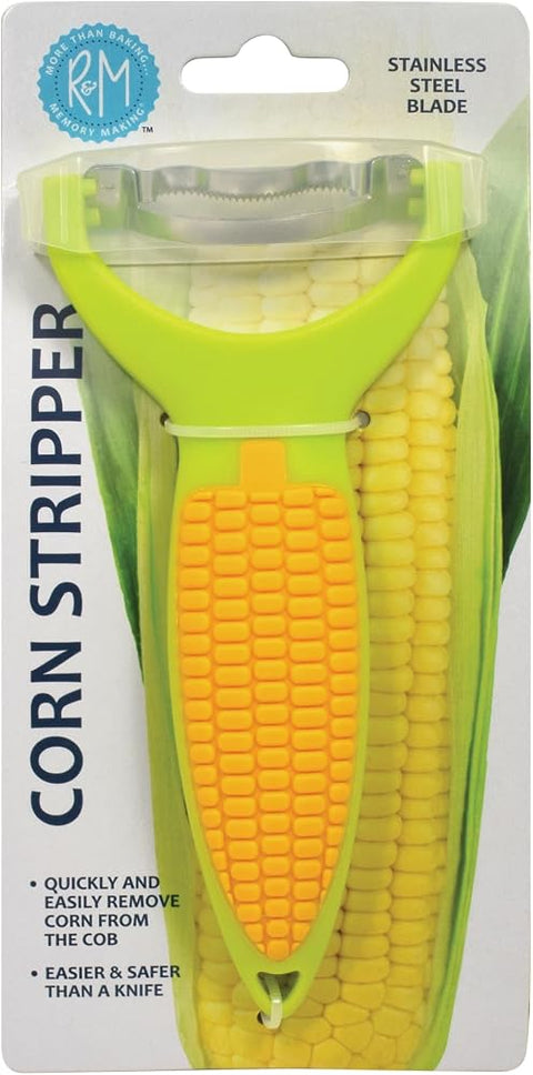 R&M Corn Stripper 7" - Plastic & Stainless Steel Corn Cob Kernel Remover with Comfortable Handle