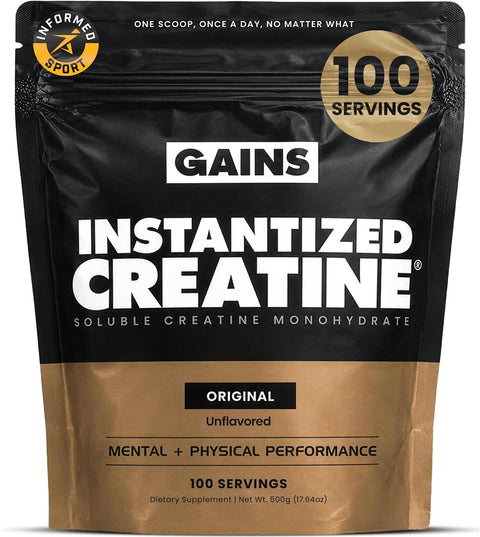 Gains in Bulk Instantized Creatine Monohydrate, Unflavored, 100 Servings