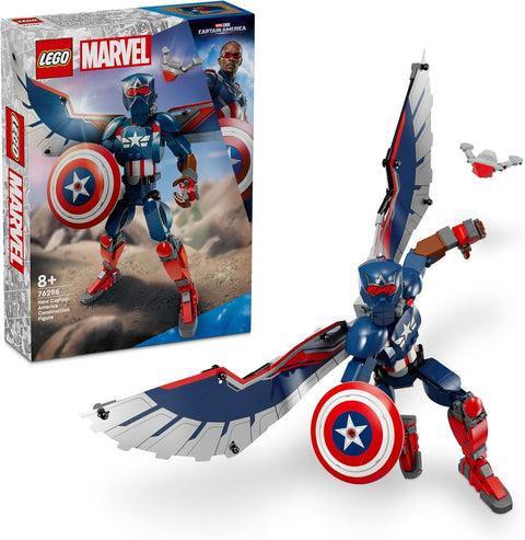 LEGO 76296 Marvel New Captain America Figure, Toy, Birthday, Present, Blocks, Boys, Girls, Children, 8, 9, 10, Elementary School Students, Marvel, Toy