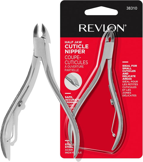 Revlon Half Jaw Cuticle Nipper, Silver, 1 Count