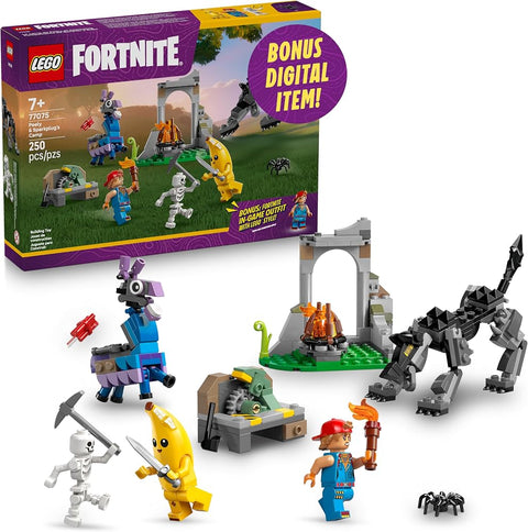 LEGO Fortnite Peely & Sparkplug’s Camp Kids Toy - Pretend Play and Video Game Building Set for Girls & Boys, Ages 7+ - Fortnite Toy Figures Peely, Sparkplug, & More - Gift Idea for Birthdays - 77075