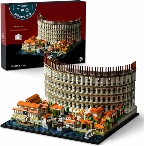 Givenni Architecture The Roman Colosseum Building Sets; Collectible Model for Adults; Home Décor Model Building Kit, Creative DIY Activity, Famous Landmarks Collection (3989Pieces)