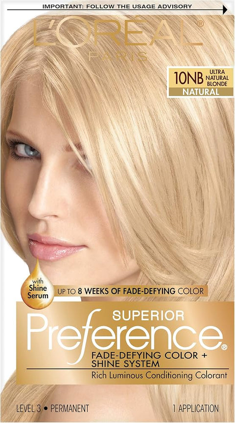 L'Oreal Paris Superior Preference Fade-Defying Color + Shine System, 10NB Ultra Natural Blonde(Packaging May Vary) - Personal Care