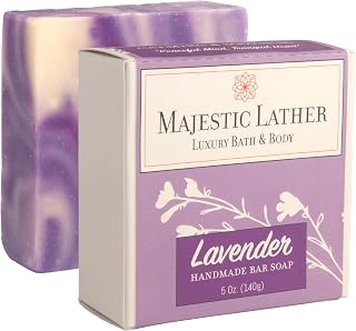 Lavender Luxury Handmade Bar Soap for Face & Body - Gentle Skin Soothing, Moisturizing and Nourishing. Vegan & Cruelty Free. Natural Cold Process for All Skin Types