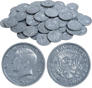 Learning Advantage Play Coins, Half-Dollars, Set of 50 Plastic Coins