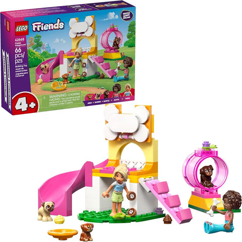 LEGO Friends Puppy Playground Pretend Play Building Toy - Creative Storytelling Playset for Girls & Boys, Ages 4+ - Includes 3 Dog Toys, & 2 Minidolls - Gift Idea for Birthdays & Pet Lovers - 42665