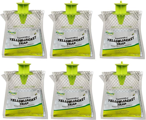 RESCUE! Disposable Summer Yellowjacket Trap - Mountain & Pacific Formula - 6 Traps