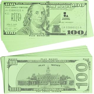 Learning Advantage One Hundred Dollar Play Bills, Set of 50 Paper Bills