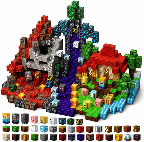 200 pcs Magnetic Blocks - Building Toys Gifts for Kids Age 3+ (Size: 0.8in)