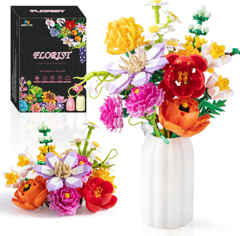 Flowers Bouquet Toys Building Blocks for Adults, Flowers Botanical
